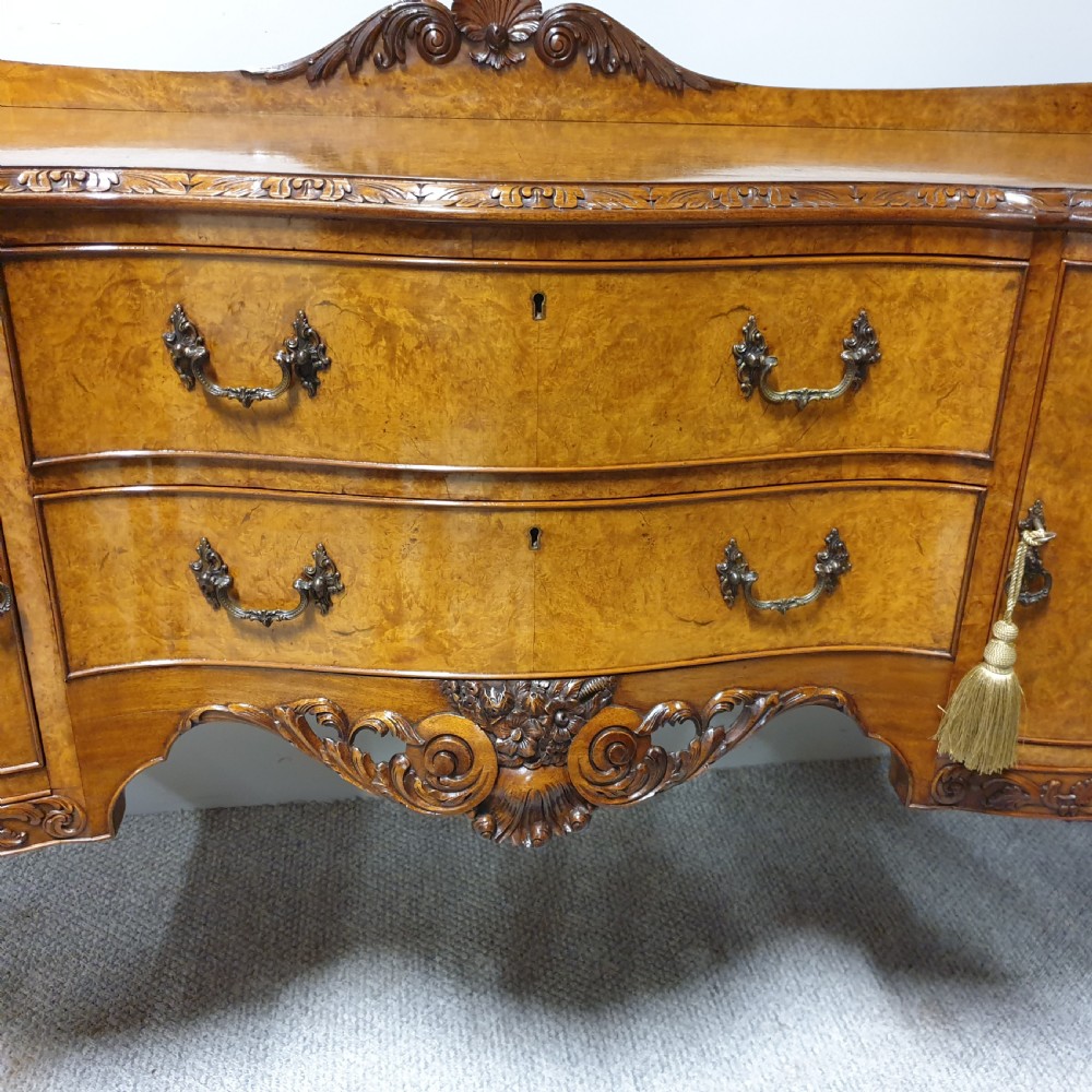 Outstanding Serpentine Burr Walnut Sideboard View IV