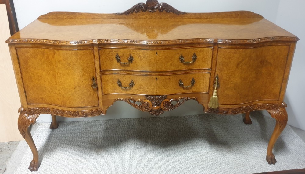 Outstanding Serpentine Burr Walnut Sideboard View VIII
