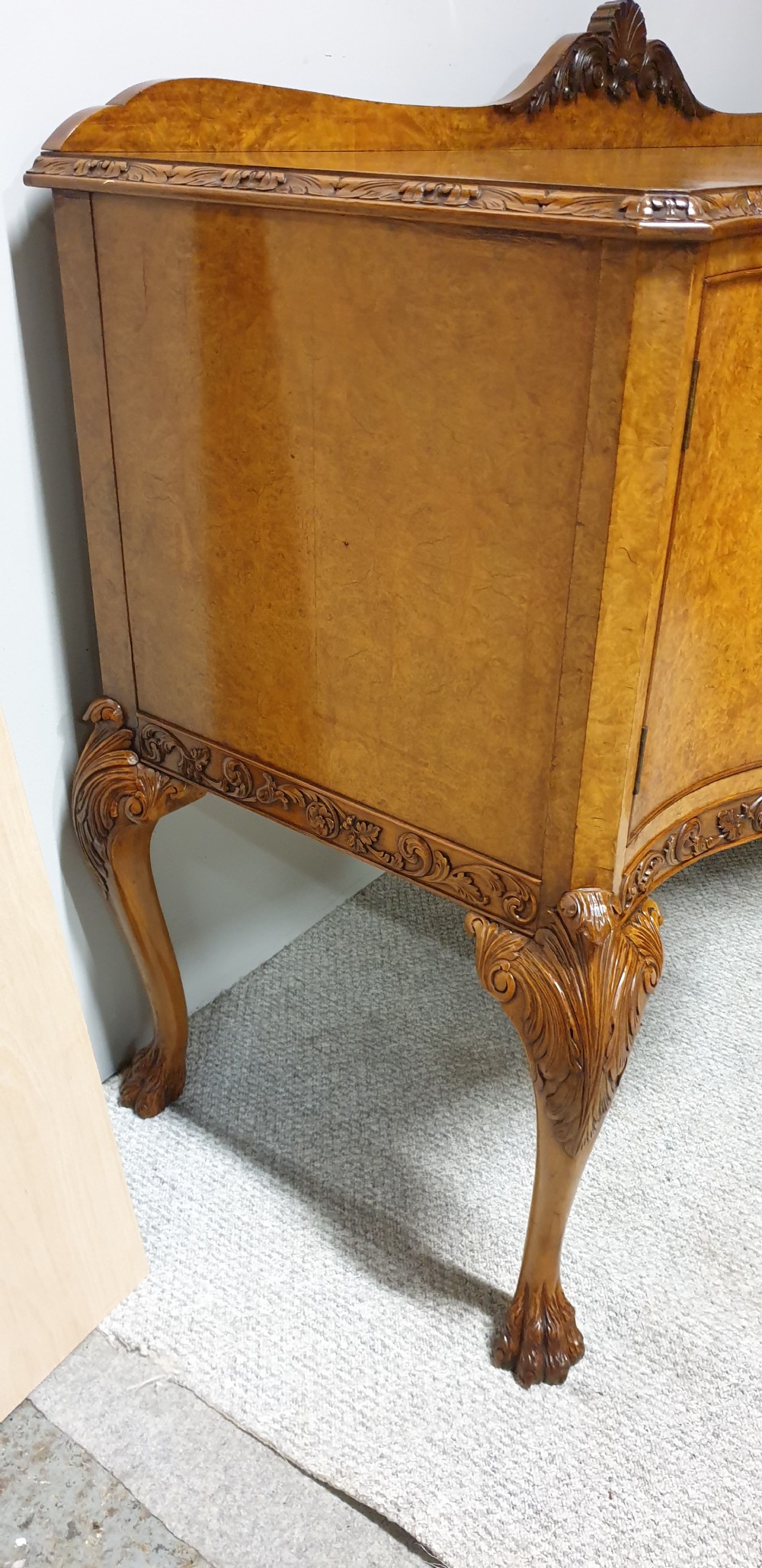 Outstanding Serpentine Burr Walnut Sideboard View XI