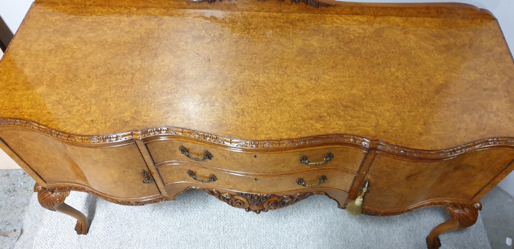 Outstanding Serpentine Burr Walnut Sideboard View XV