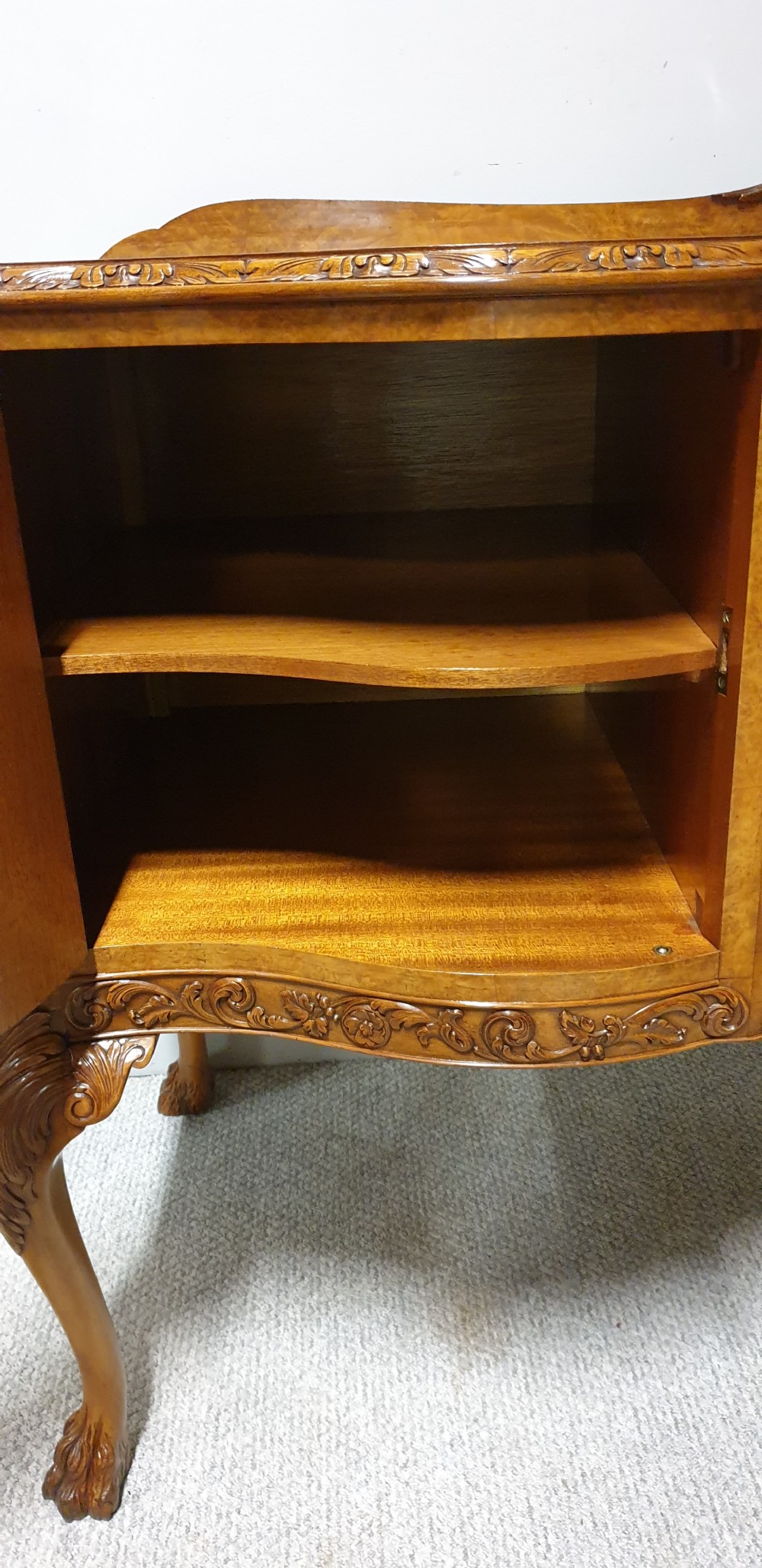 Outstanding Serpentine Burr Walnut Sideboard View XVII