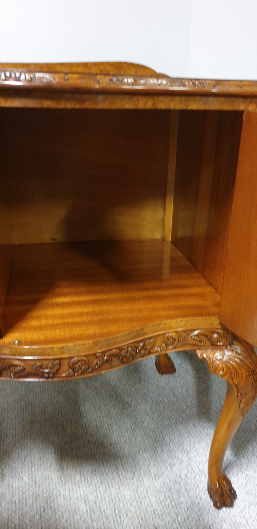 Outstanding Serpentine Burr Walnut Sideboard View XVIII