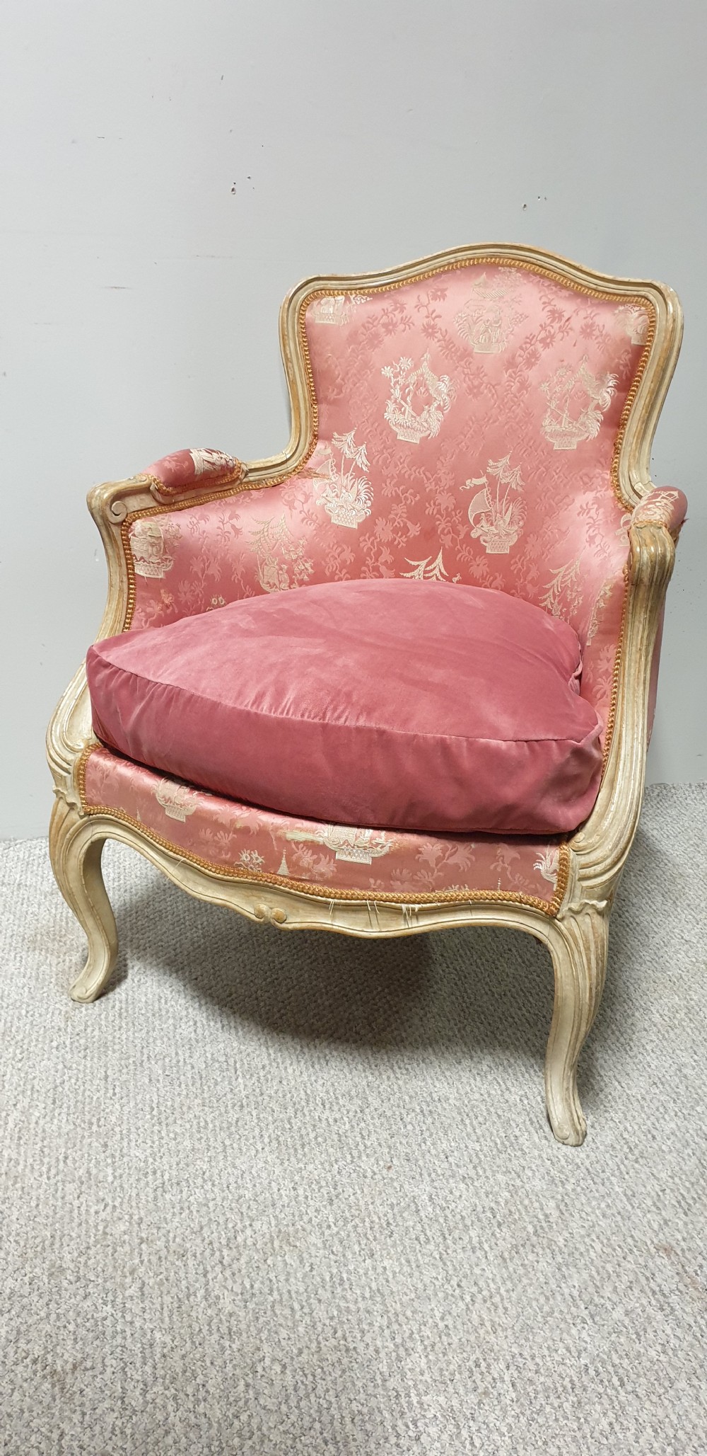 Original Painted French Tub Armchair