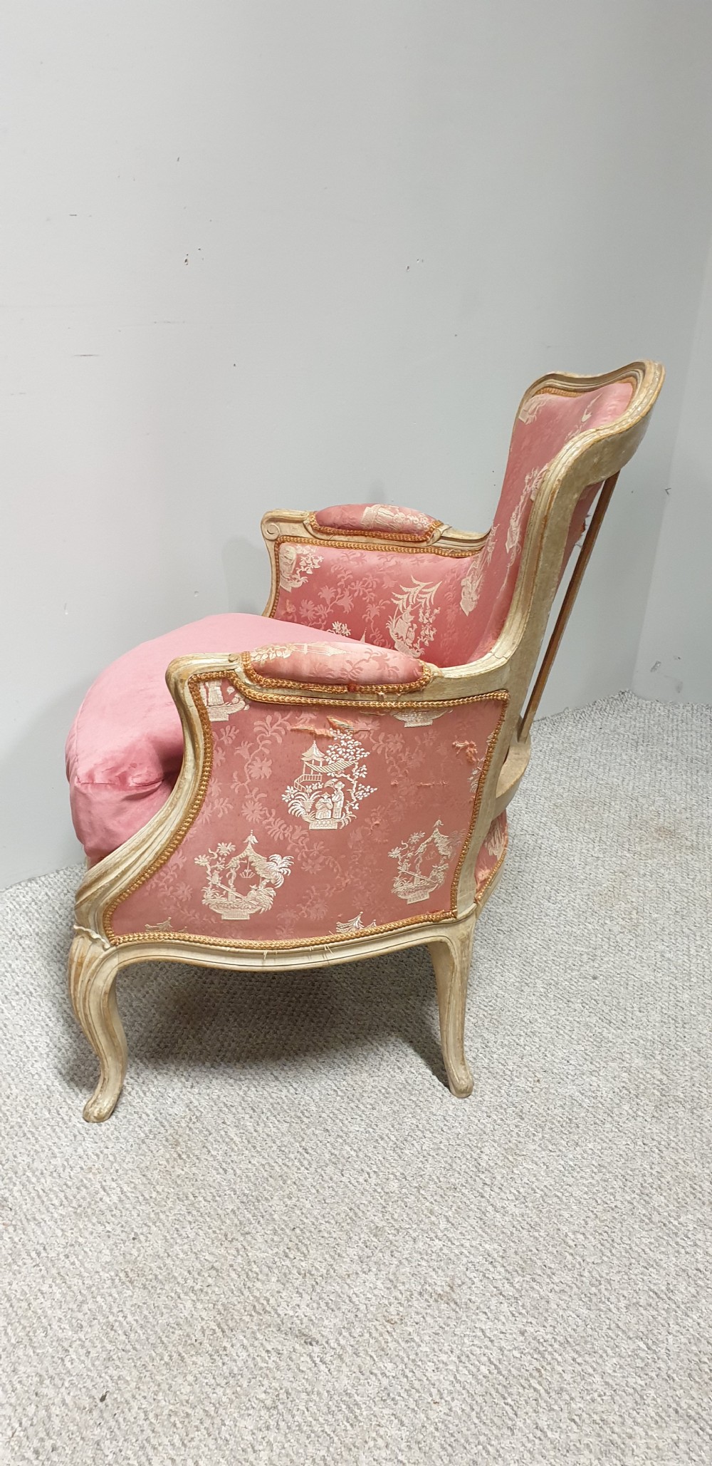 Original Painted French Tub Armchair View V