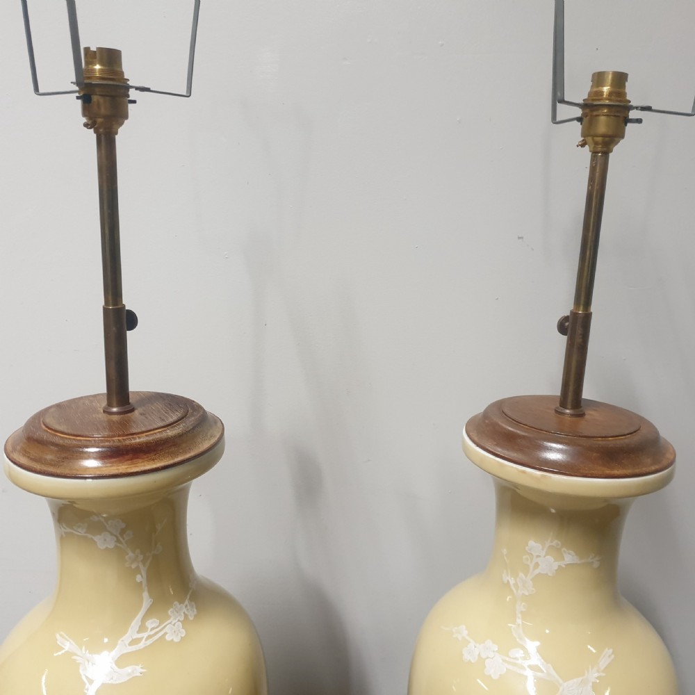 Pair Oriental Porcelain Lamps View VI
