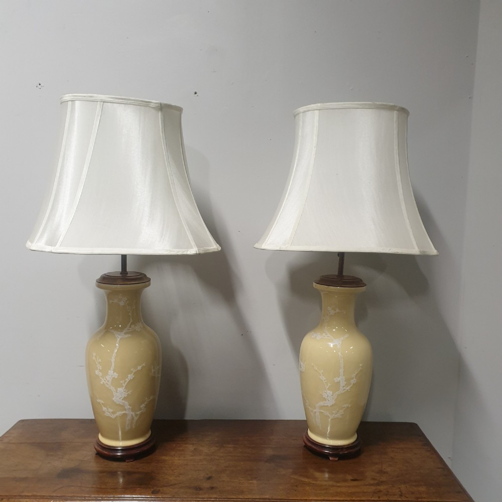 Pair Oriental Porcelain Lamps
