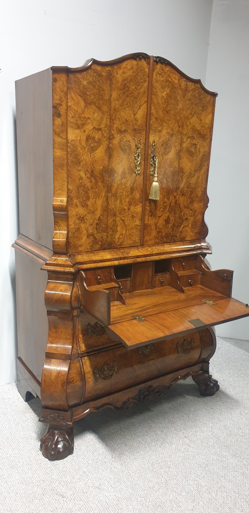 C18th Burr Walnut Secretaire View XVIII