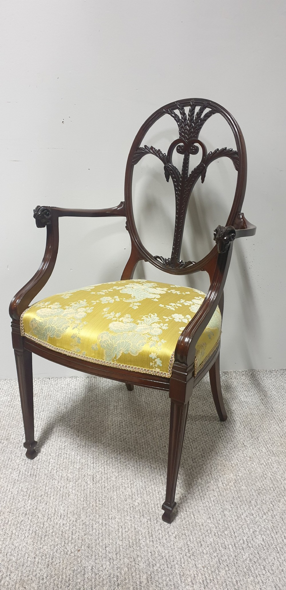 Outstanding Pair Mahogany Elbow Armchairs View VII