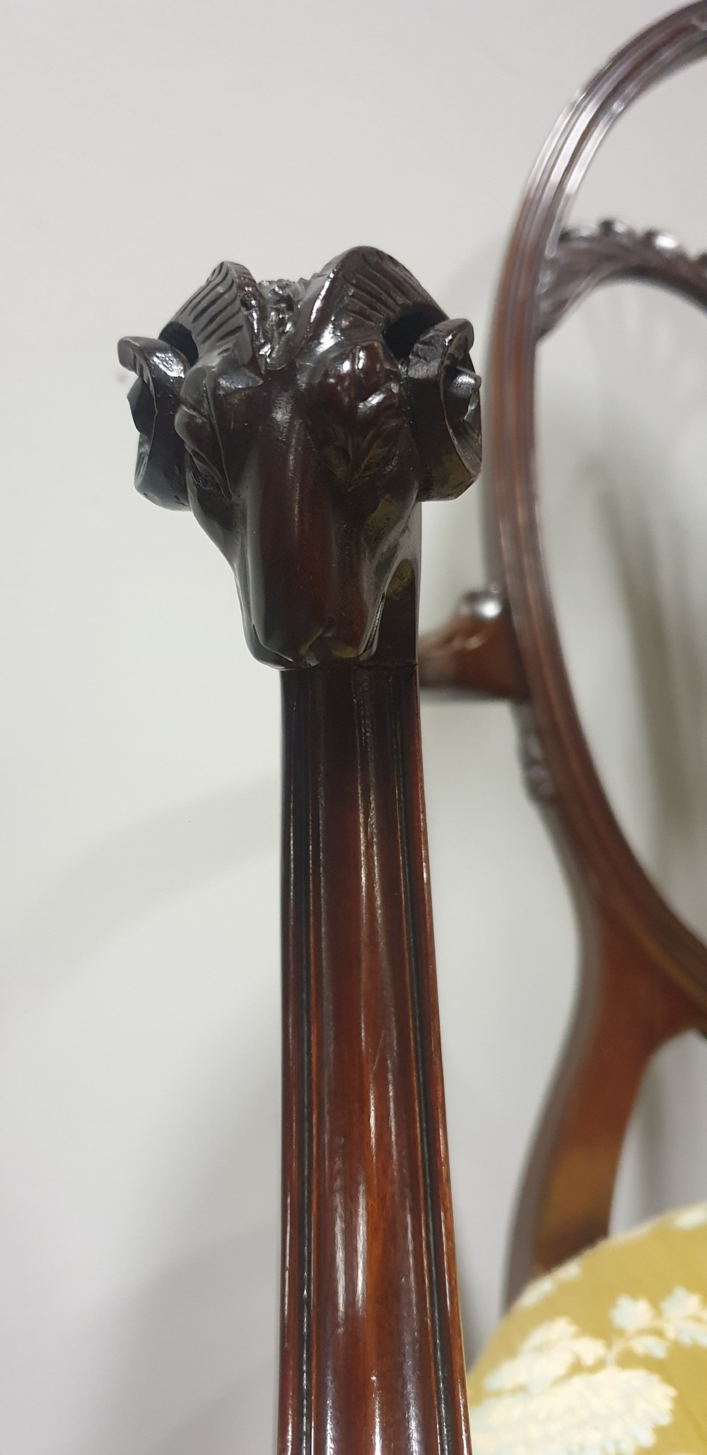 Outstanding Pair Mahogany Elbow Armchairs View VIII