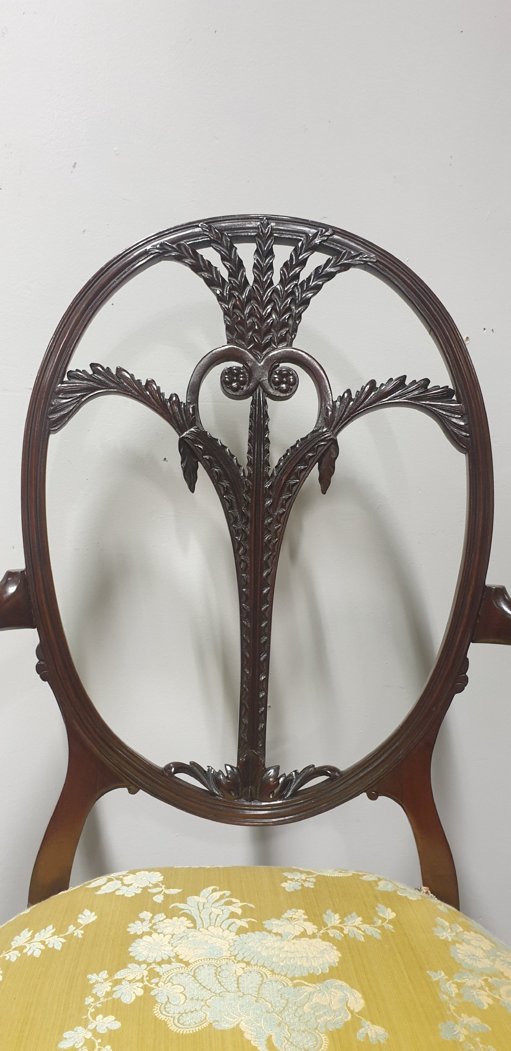 Outstanding Pair Mahogany Elbow Armchairs View XI