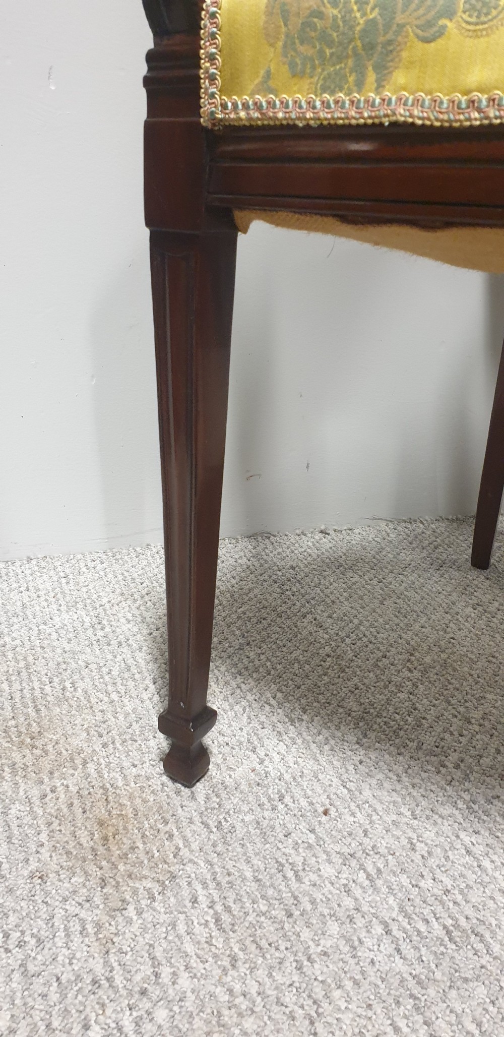 Outstanding Pair Mahogany Elbow Armchairs View XII