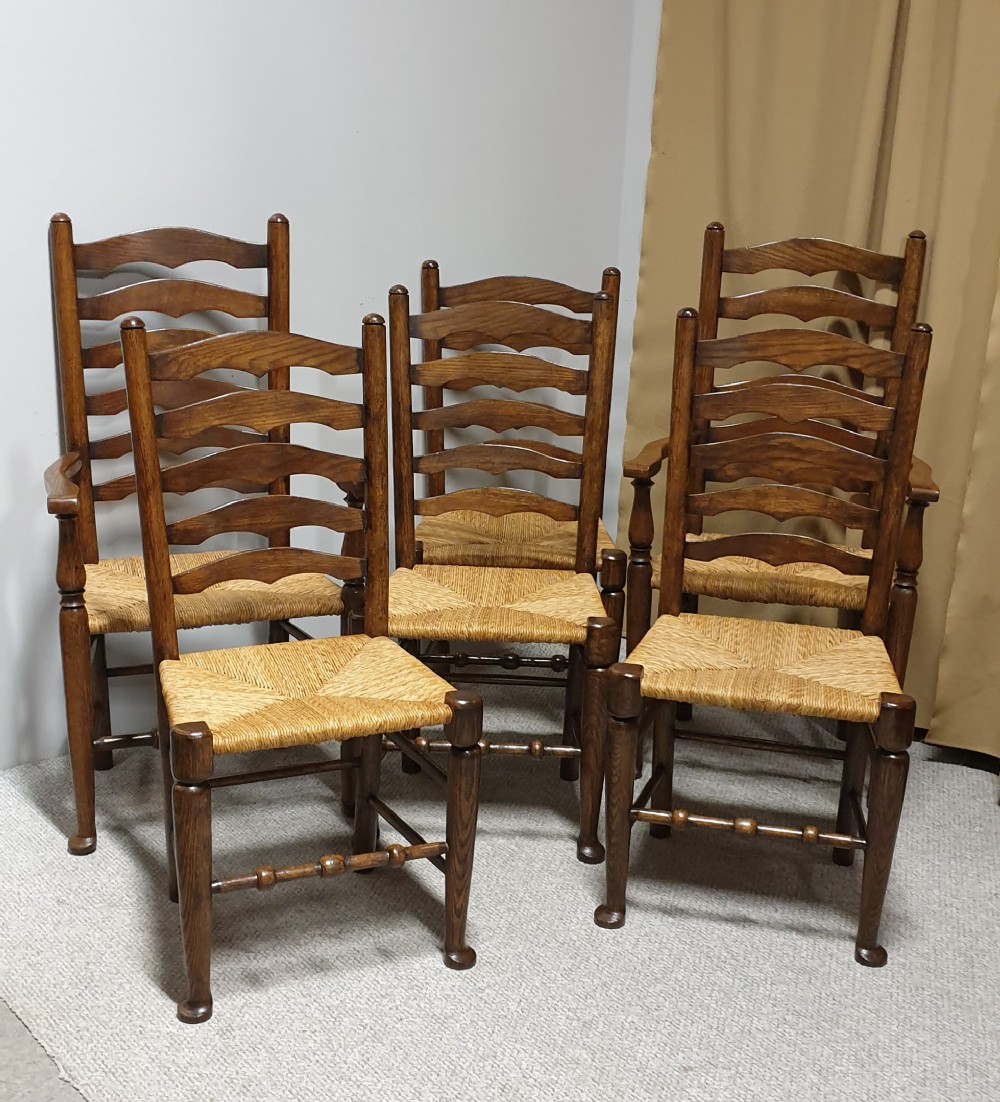 Super Set Six Rush Seat Dining Chairs