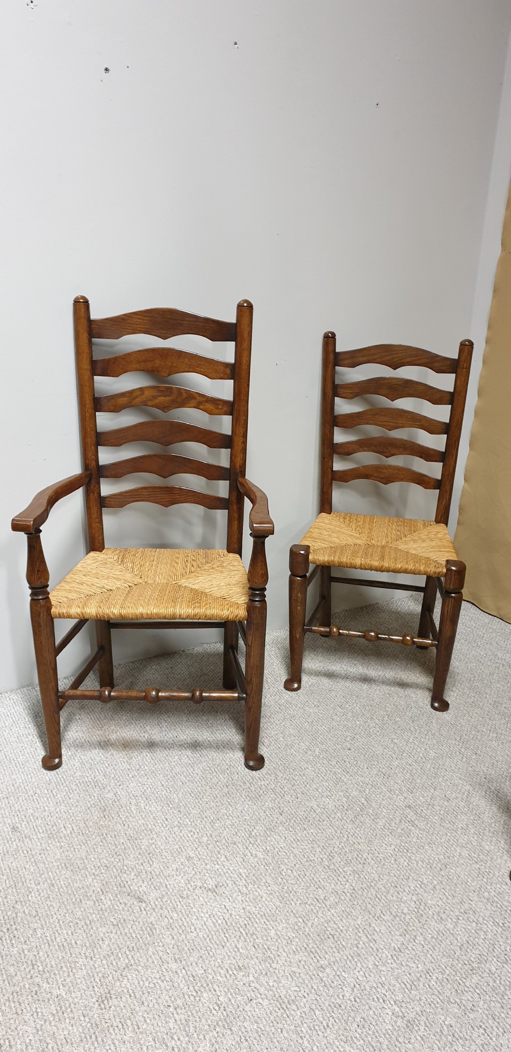 Super Set Six Rush Seat Dining Chairs View II