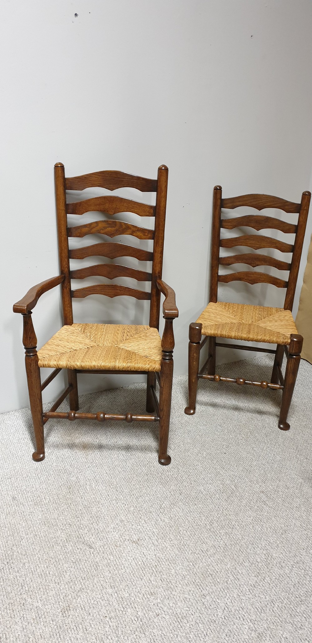 Super Set Six Rush Seat Dining Chairs View IV