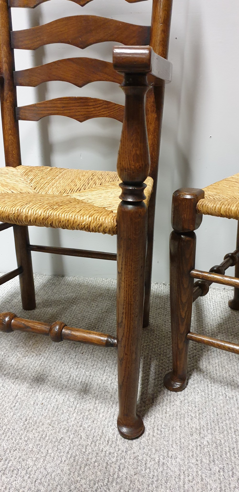 Super Set Six Rush Seat Dining Chairs View V