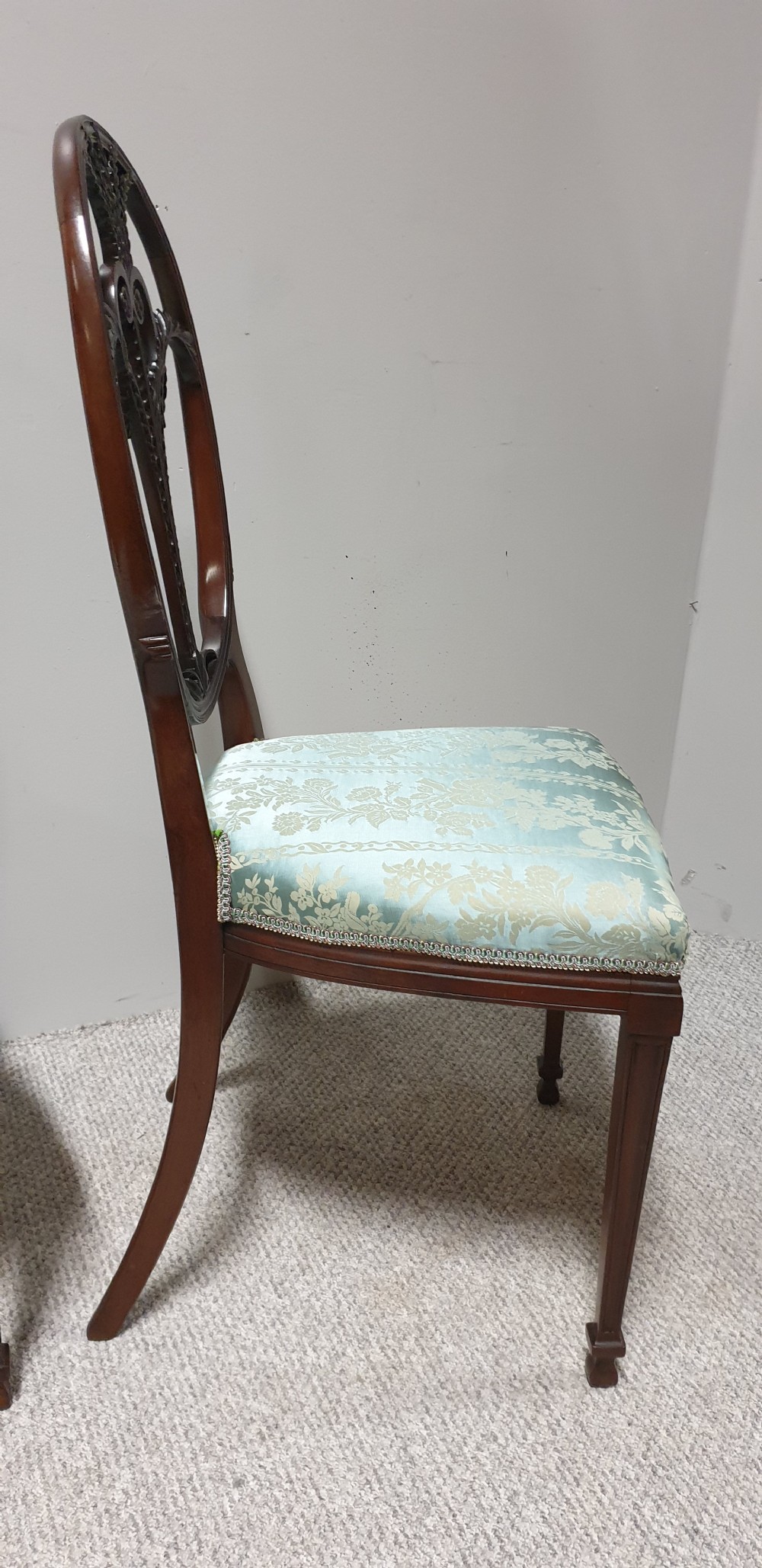 Outstanding Pair Mahogany Hall Chairs View VIII