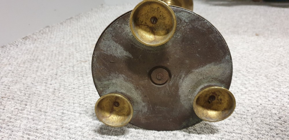 Pair Large Brass Church Candlesticks View V