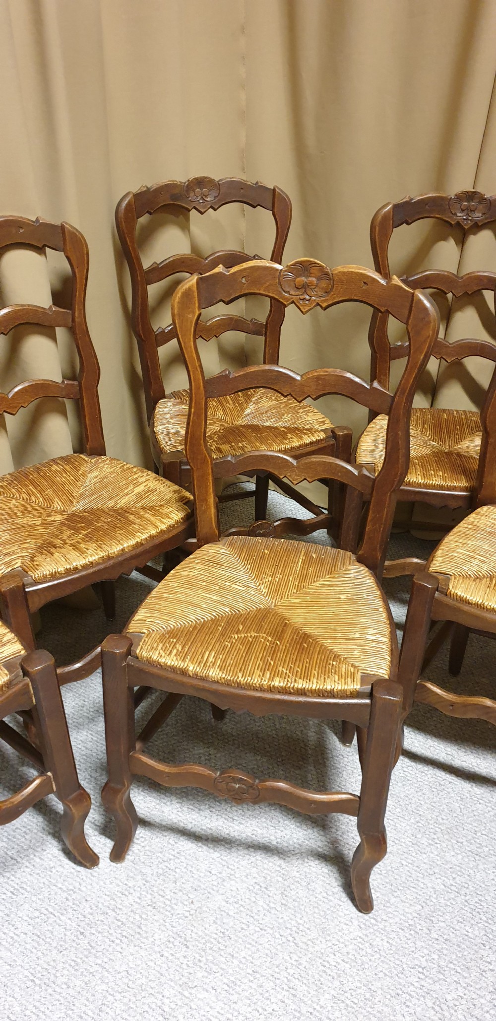 Very Good Set of Six French Oak Kitchen Dining Chairs View IV