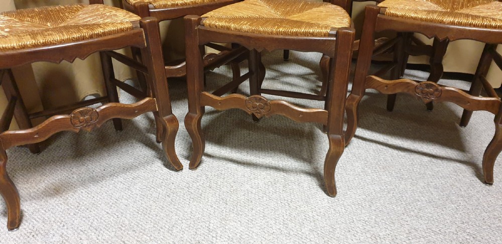 Very Good Set of Six French Oak Kitchen Dining Chairs View VIII
