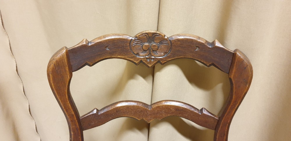 Very Good Set of Six French Oak Kitchen Dining Chairs View X
