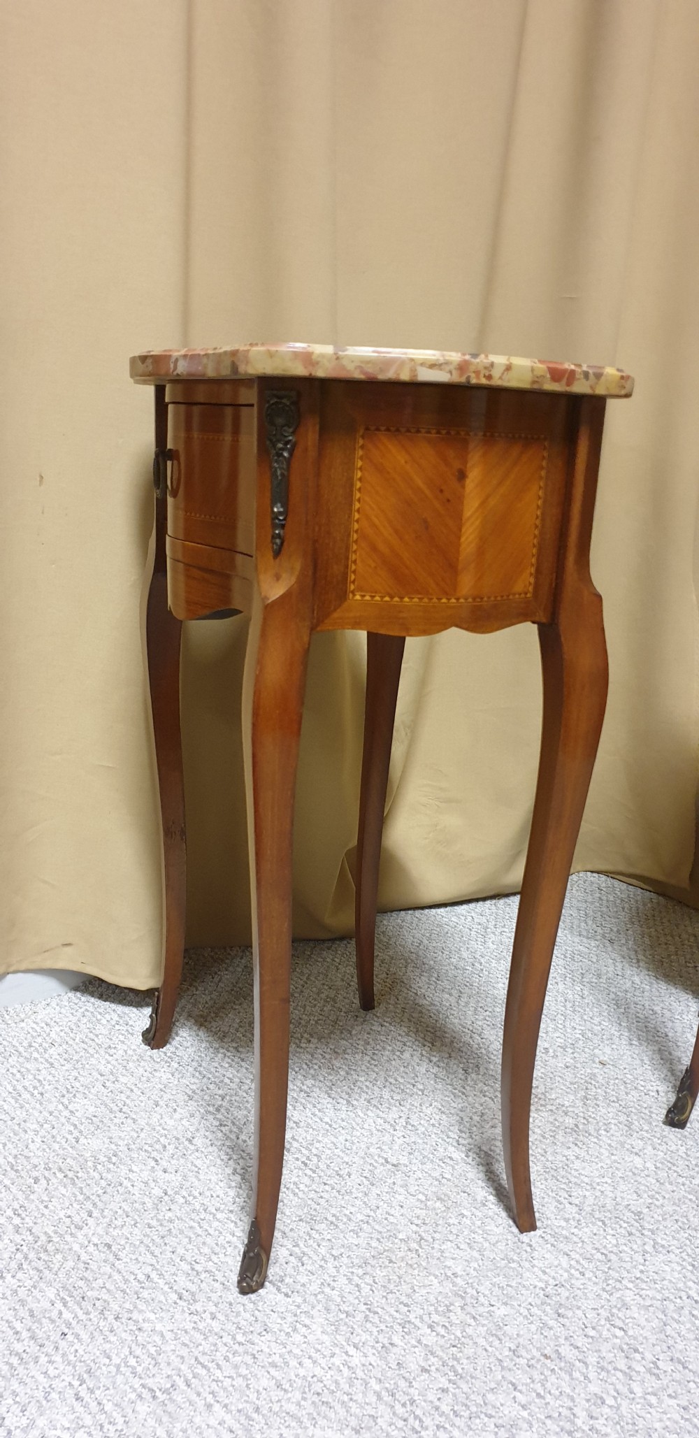 Great Pair French Inlaid Bedside Lamp Tables View IV