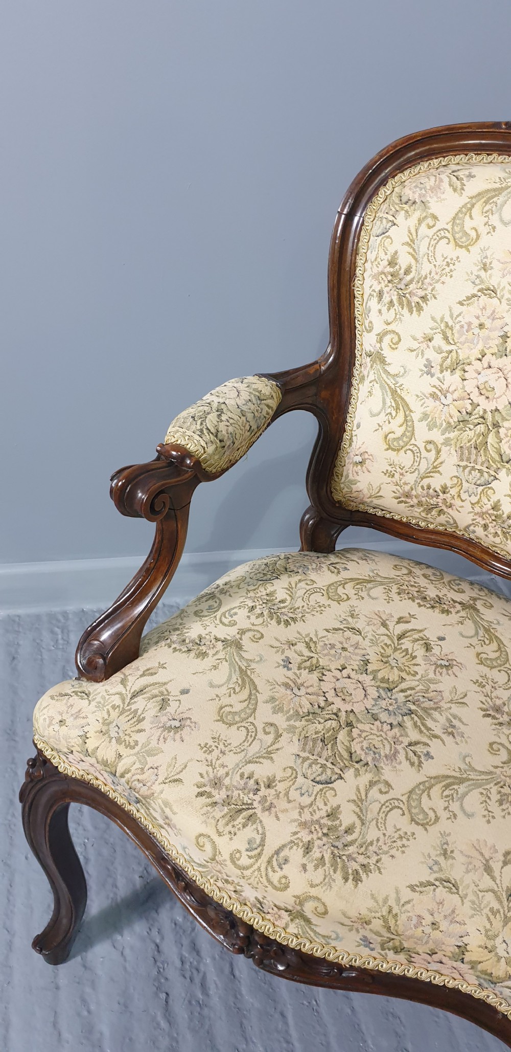 Superb Set Six English Walnut Dining Chairs View V