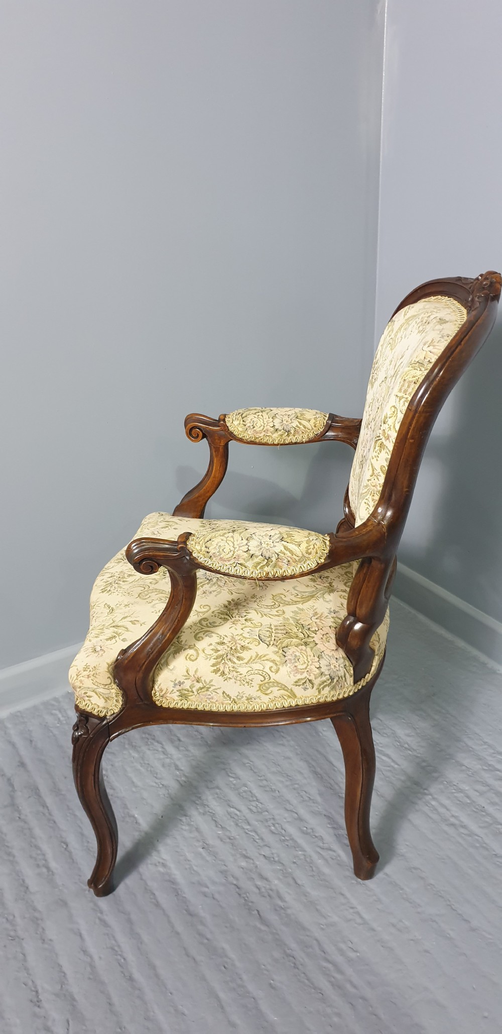 Superb Set Six English Walnut Dining Chairs View VII