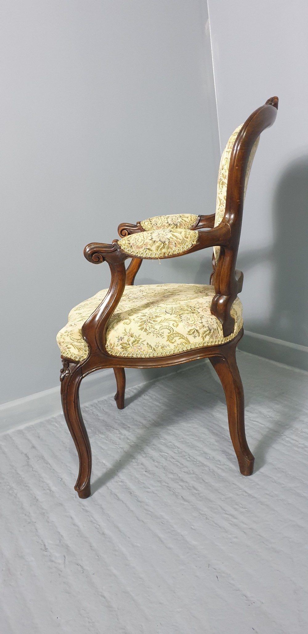 Superb Set Six English Walnut Dining Chairs View VIII