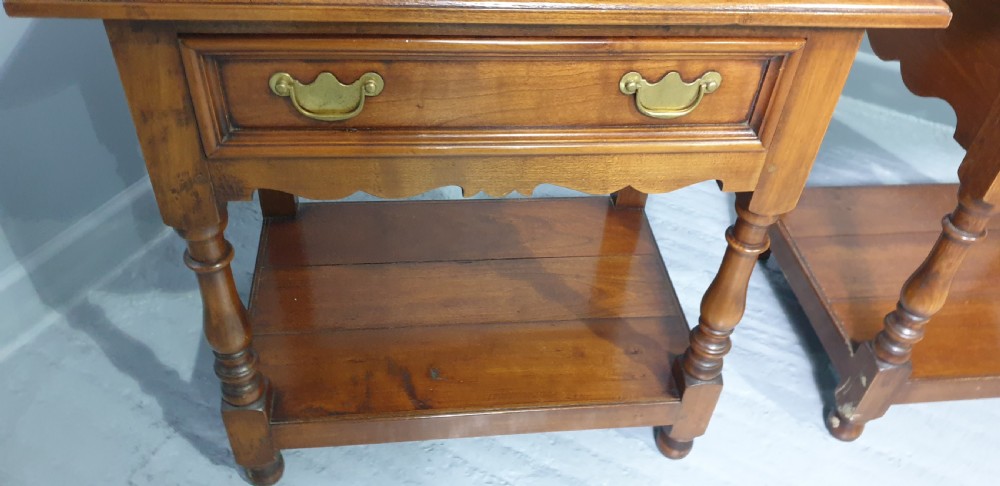 Super Pair Cherry Wood Bedside Lamp Tables View IV
