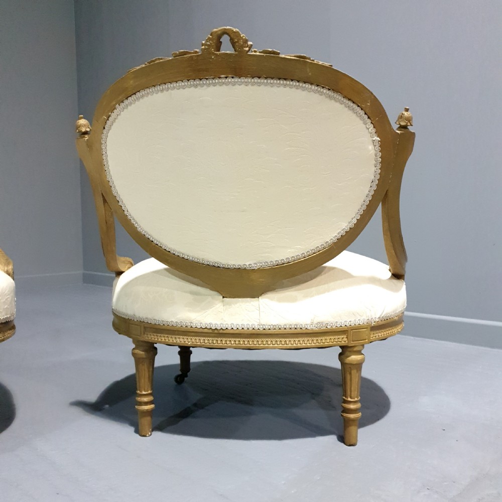 Superb Pair French Painted Chairs View IX