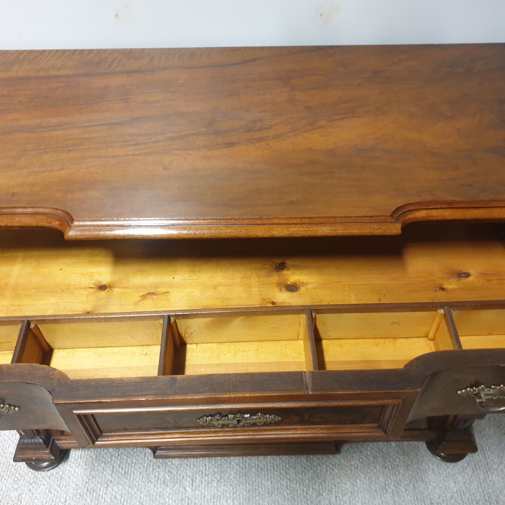 Super Burr Walnut Low Chest of Drawers View VIII
