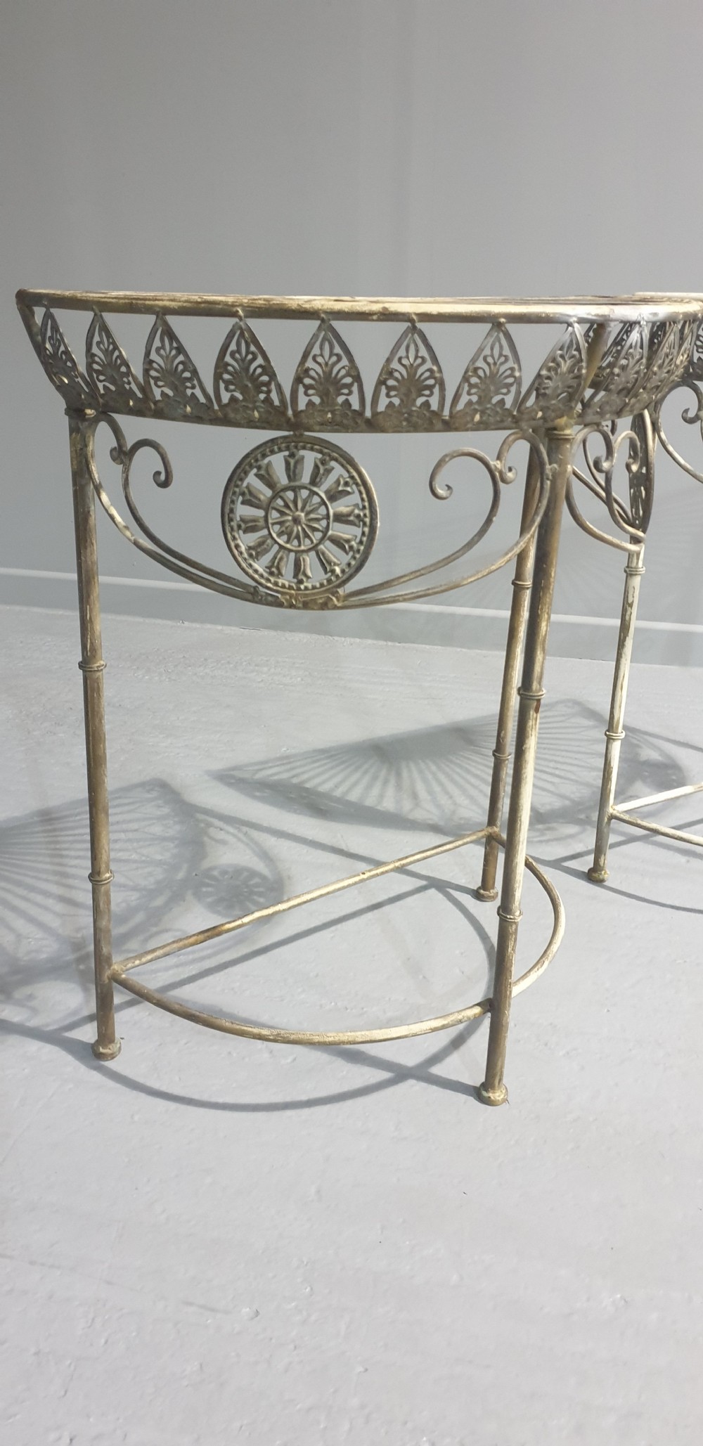 Pair French Metal Console Tables View V