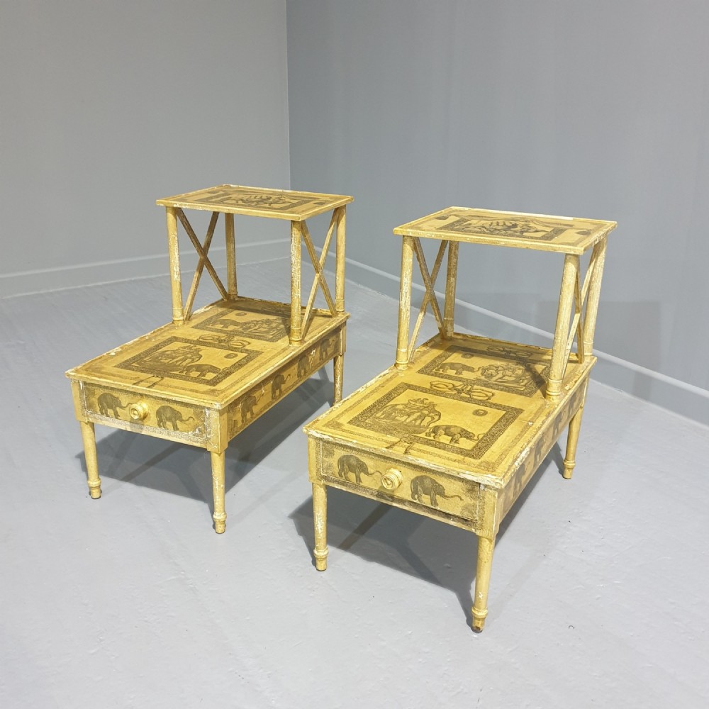 Super Pair Painted Bedside Lamp Tables