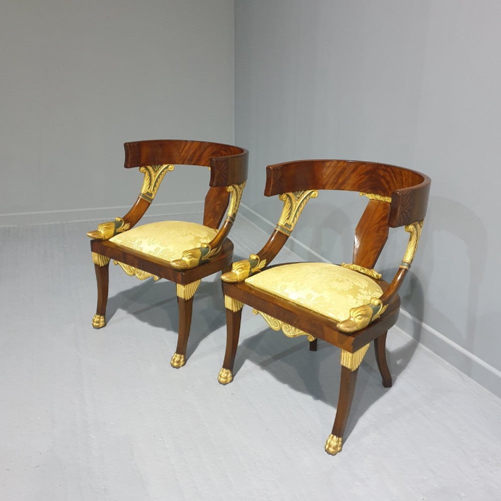 Outstanding Pair French Napoleon Chairs
