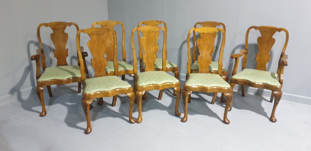 Top Quality Set Eight Solid Walnut Dining Chairs View II