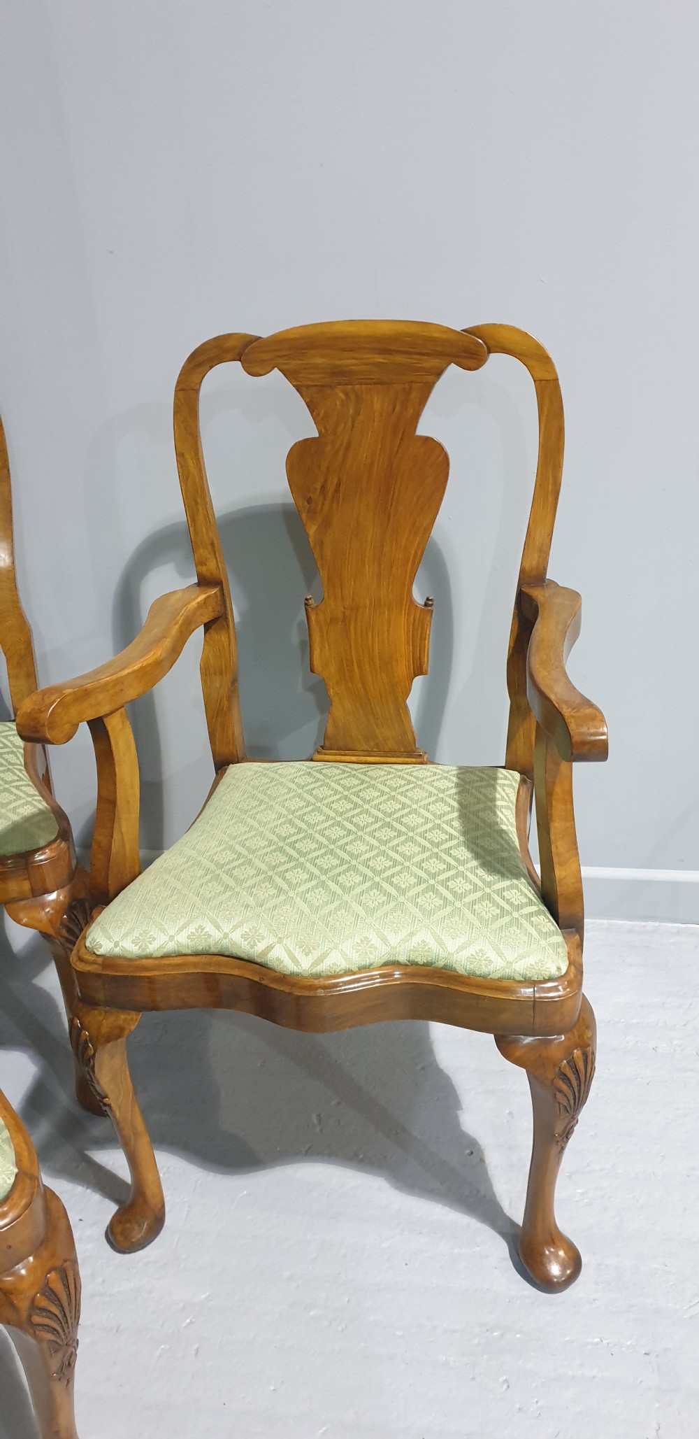 Top Quality Set Eight Solid Walnut Dining Chairs View III