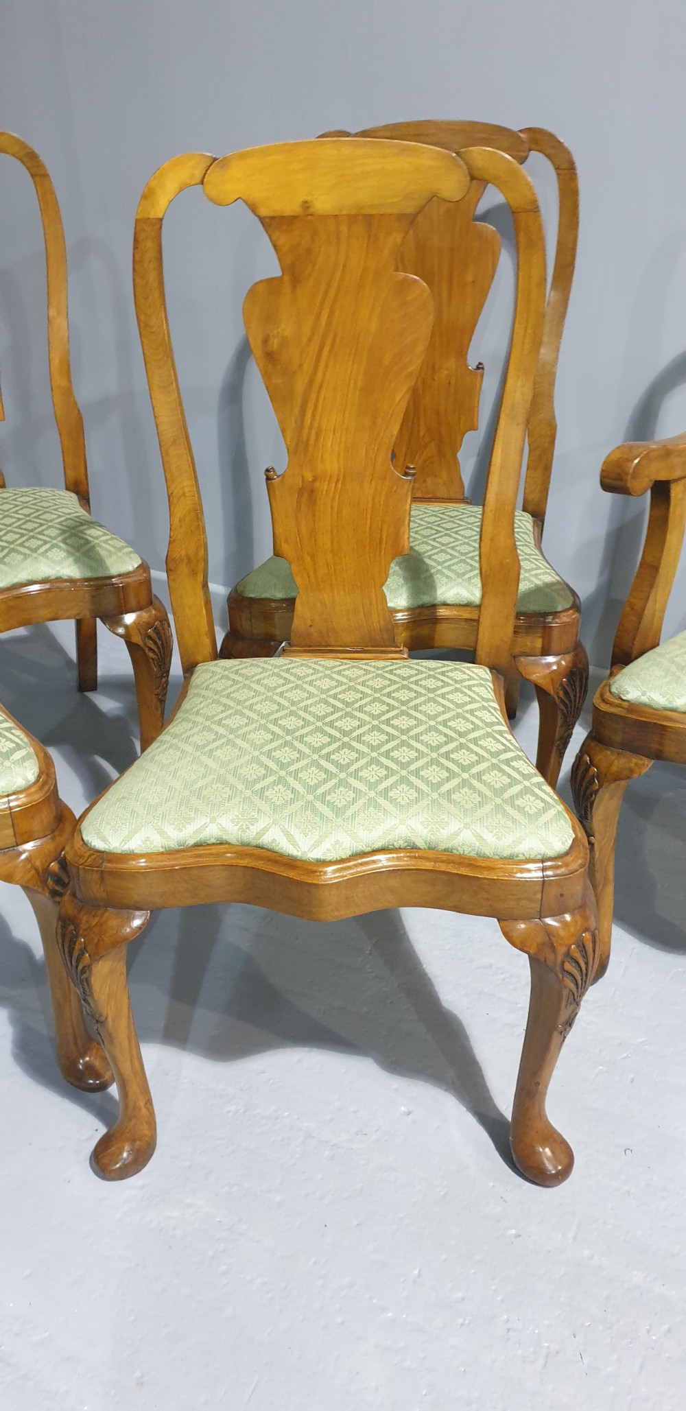 Top Quality Set Eight Solid Walnut Dining Chairs View IV