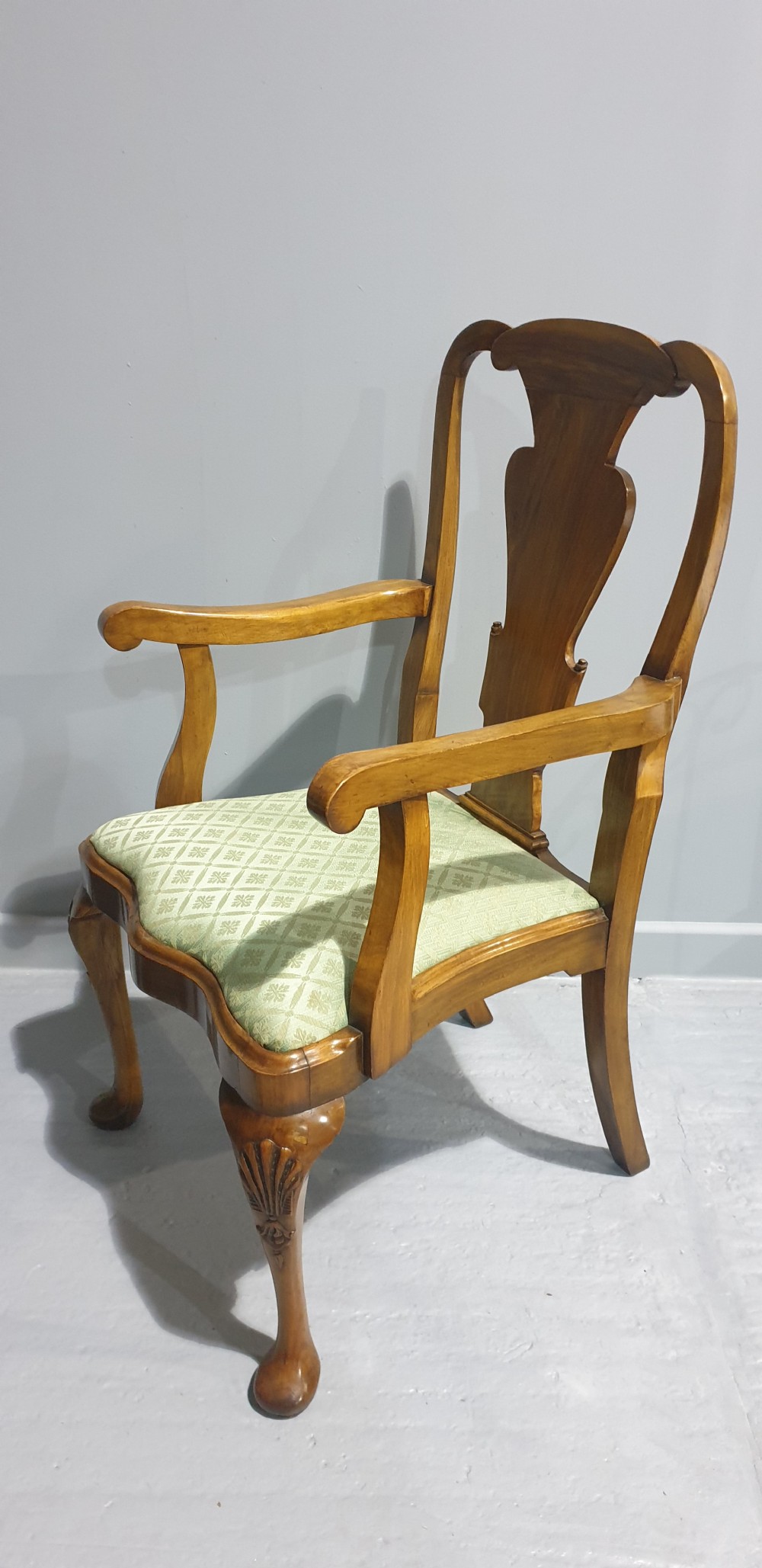 Top Quality Set Eight Solid Walnut Dining Chairs View V