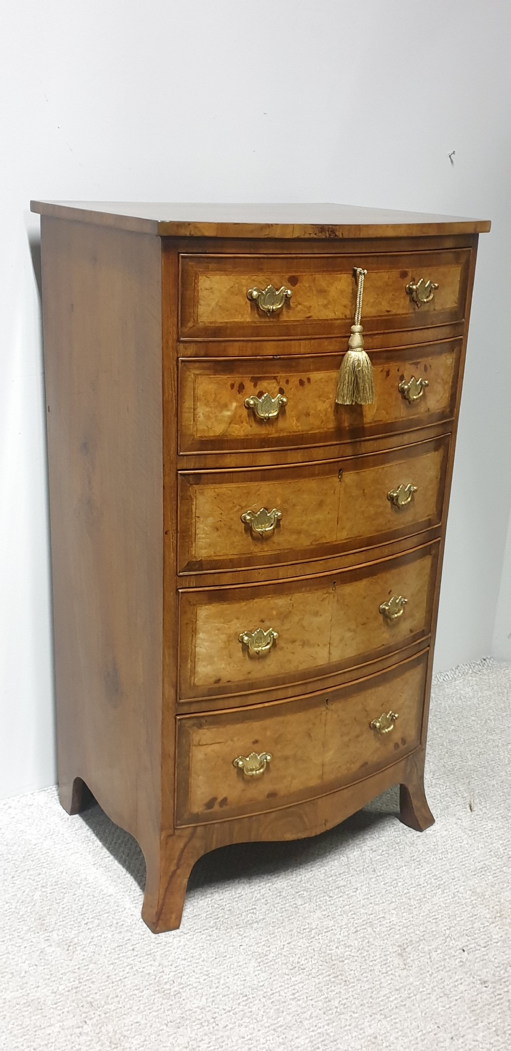 Tall Bow Front Chest of Drawers View III
