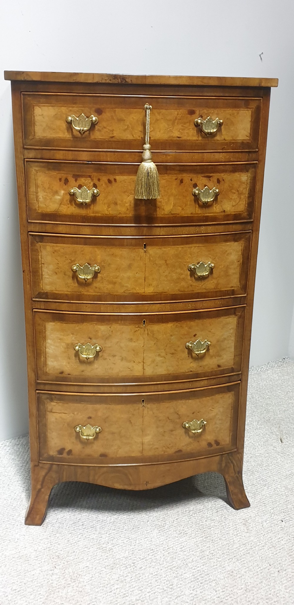 Tall Bow Front Chest of Drawers View IX