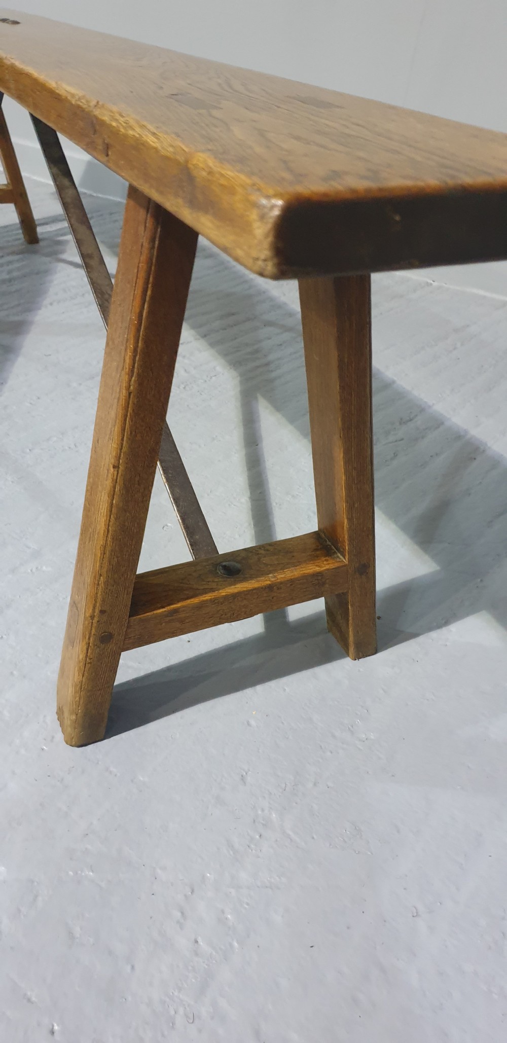 Superb Pair Oak Benches View VI