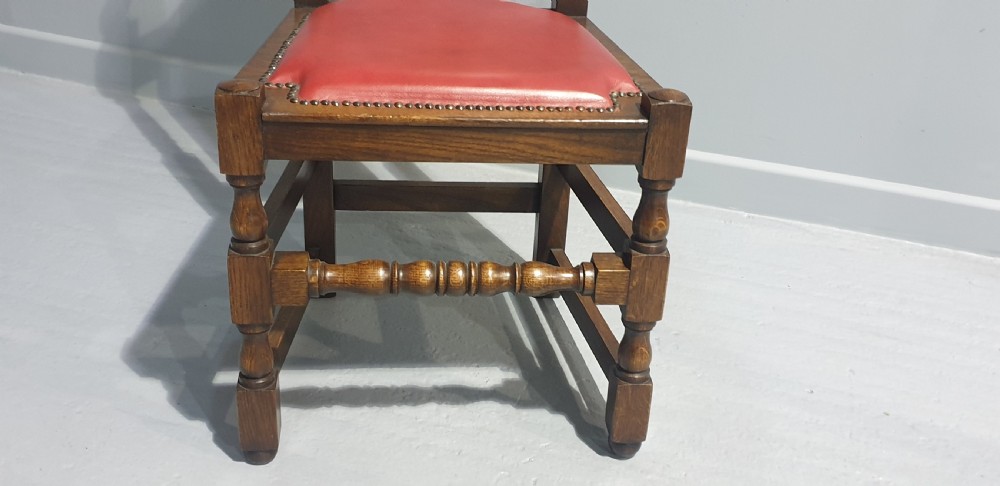 Excellent Set Eight Oak Dining Chairs View III