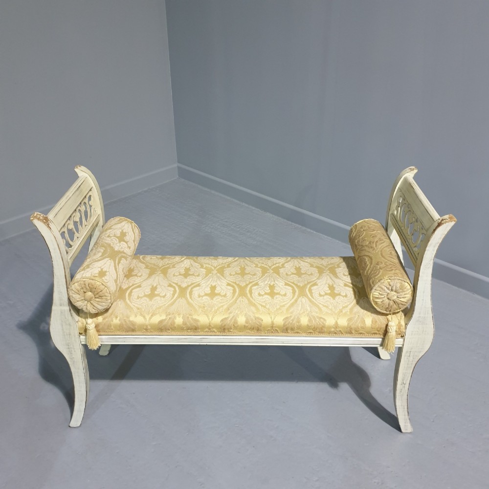 Pretty French Painted Window Duet Stool