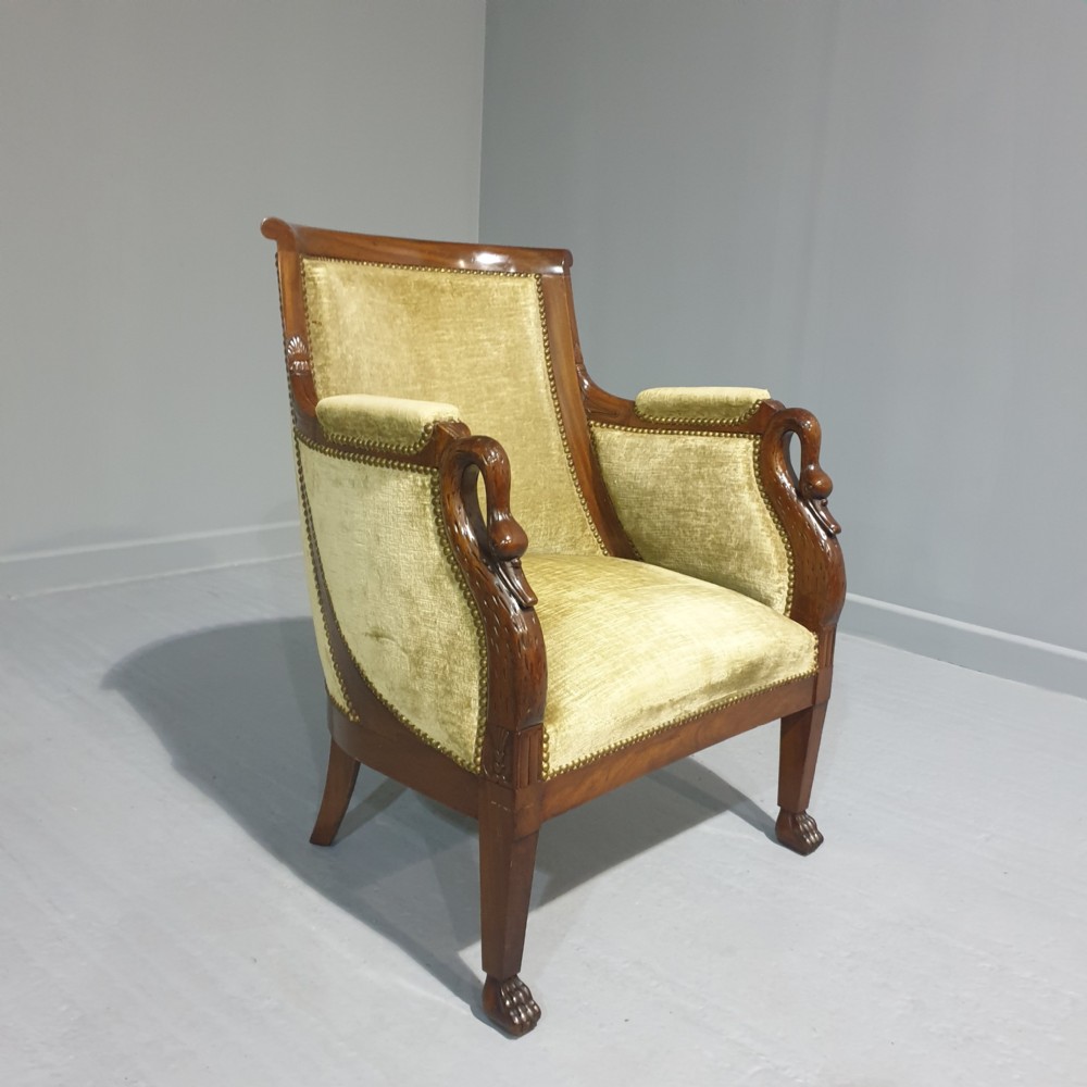 Fabulous French Mahogany Library Chair