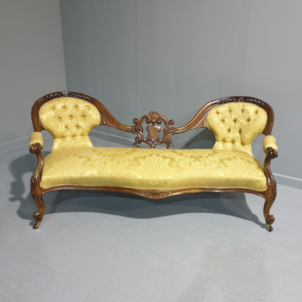 Outstanding Mahogany Cameo Backed Sofa