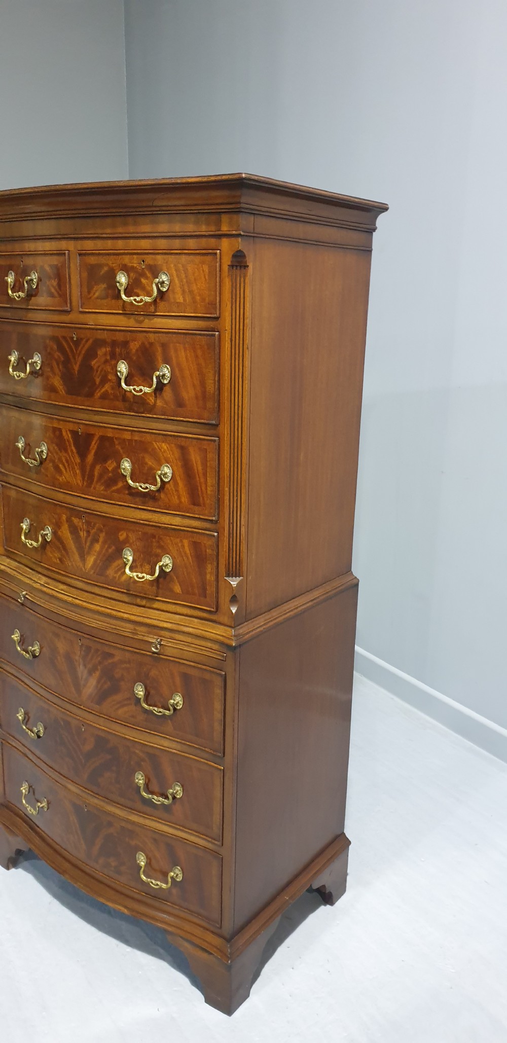 Mahogany Chest on Chest of Seven Drawers View IV