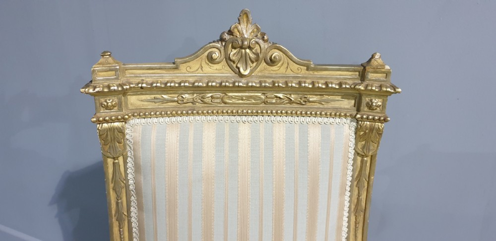 Pair Regency Painted and Parcel Gilt Rocking Chairs View IX
