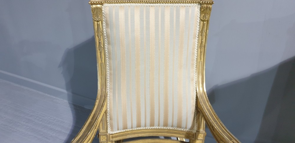 Pair Regency Painted and Parcel Gilt Rocking Chairs View X
