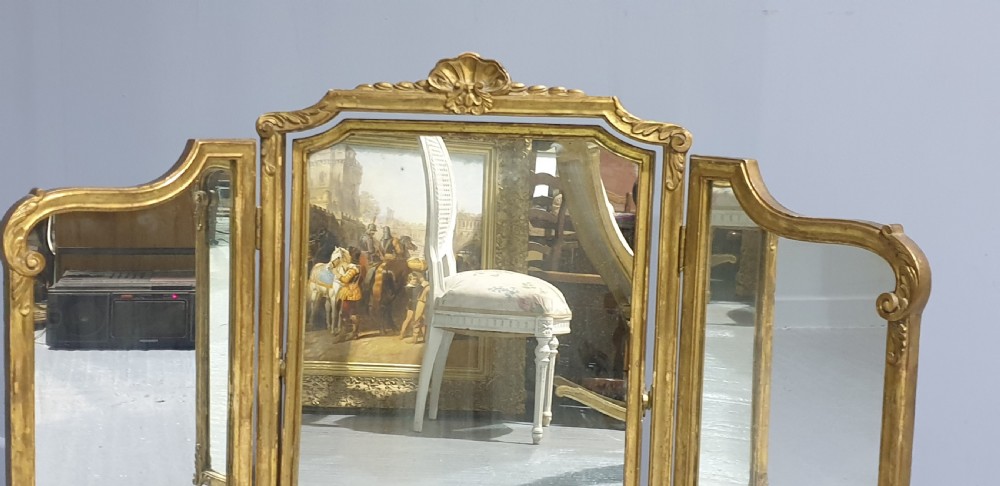 Gilt Tryptic Dressing Table Mirror View III