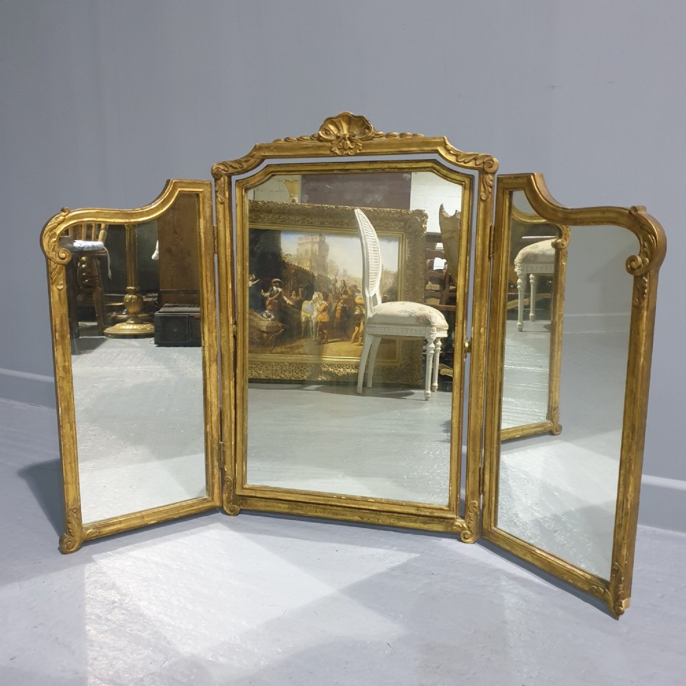 Gilt Tryptic Dressing Table Mirror